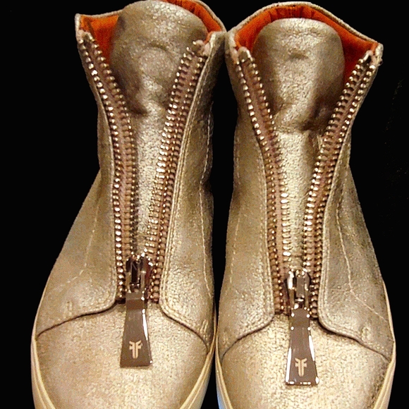 Frye Lana Zip High-Top Silver Sneaker - Picture 6 of 7